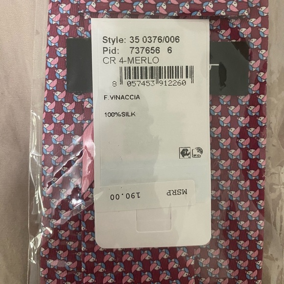 Salvatore Ferragamo necktie purple with bird design - Picture 1 of 6